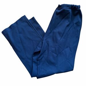 70’s Ribbed Knit Pants - Navy Blue